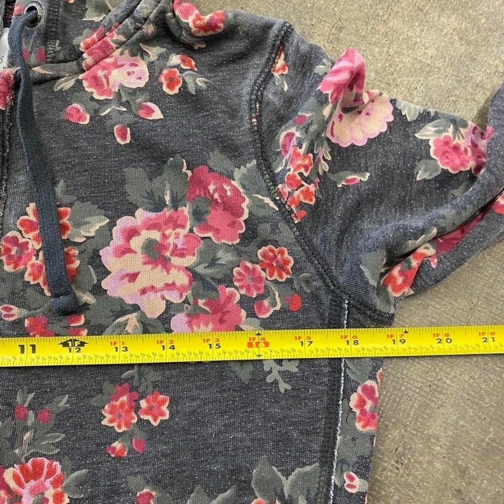 Vintage Y2K Aeropostale Floral Flowers 2000s Womens Full Zip Hoodie Size M - Picture 4 of 5